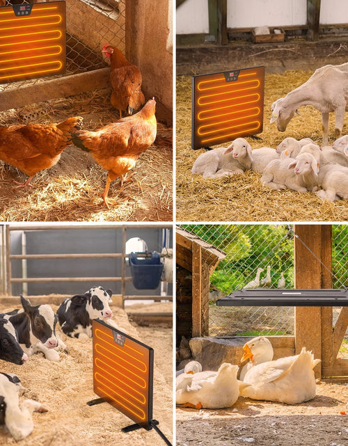 Load image into Gallery viewer, Chicken Coop Heater, 100/200 Watts Radiant Heat Energy Efficient Design, Safer than Brooder Lamps Heater for Chicken Coop Outdoor 3 Ways to Use
