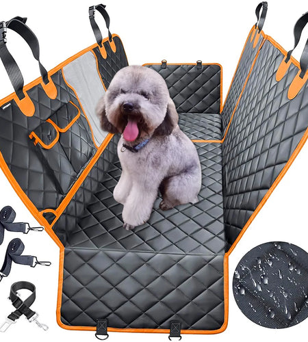 600D Heavy Dog Seat Cover for Back Seat, Durable Large Dog Car Seat Cover with 2 Seat Belts, Back Seat Cover for Travel Pet Supplies, 100% Waterproof Dog Hammock for Car, SUV, Truck