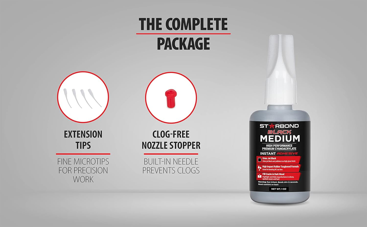 Premium Grade Cyanoacrylate (CA) Super Glue by  - 2 OZ PRO Pack (56-Gram) - Black Medium Crack Filler 150 CPS Viscosity Adhesive for Woodworking, Woodturning, Carpentry