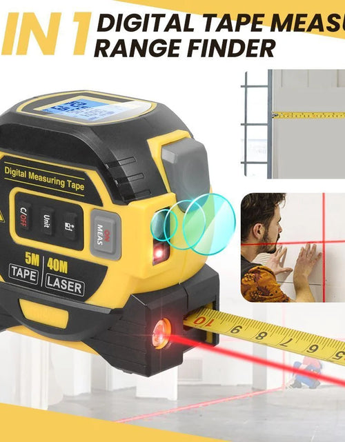 Load image into Gallery viewer, 3 in 1 Digital Laser Tape Measure 130Ft/40M Laser Distance Meter Auto Lock Measuring Tape Range Finder
