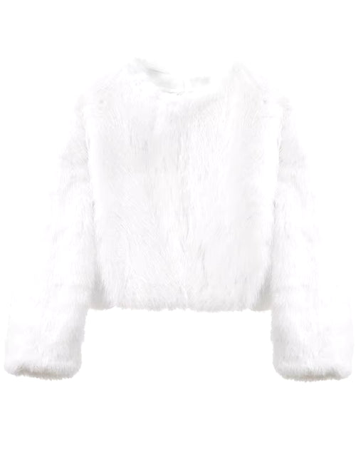 Load image into Gallery viewer, Iconic Street Fashion Week Luxury Brand Gardient Cropped Faux Fur Coat Women Winter 2024 Hot Cool Girls Fluffy Short Fur Jacket
