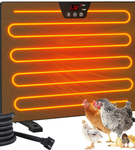 Chicken Coop Heater, 100/200 Watts Radiant Heat Energy Efficient Design, Safer than Brooder Lamps Heater for Chicken Coop Outdoor 3 Ways to Use