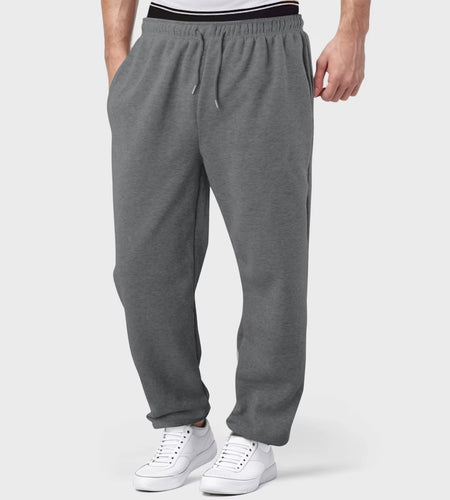 Baggy Sweatpants for Men 2024 Elastic Waist Drawstring Grey Pants Sport Casual Trousers with Pockets Gym Fitness Joggy plus Size