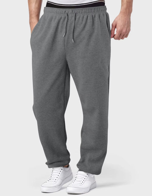 Load image into Gallery viewer, Baggy Sweatpants for Men 2024 Elastic Waist Drawstring Grey Pants Sport Casual Trousers with Pockets Gym Fitness Joggy plus Size
