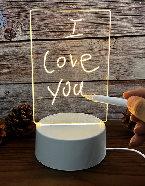 Load image into Gallery viewer, LED Note Board Night Lamp Message Board with Pen USB Plug-In Writable Night Lamp Gift for Children Girlfriend Creative Light
