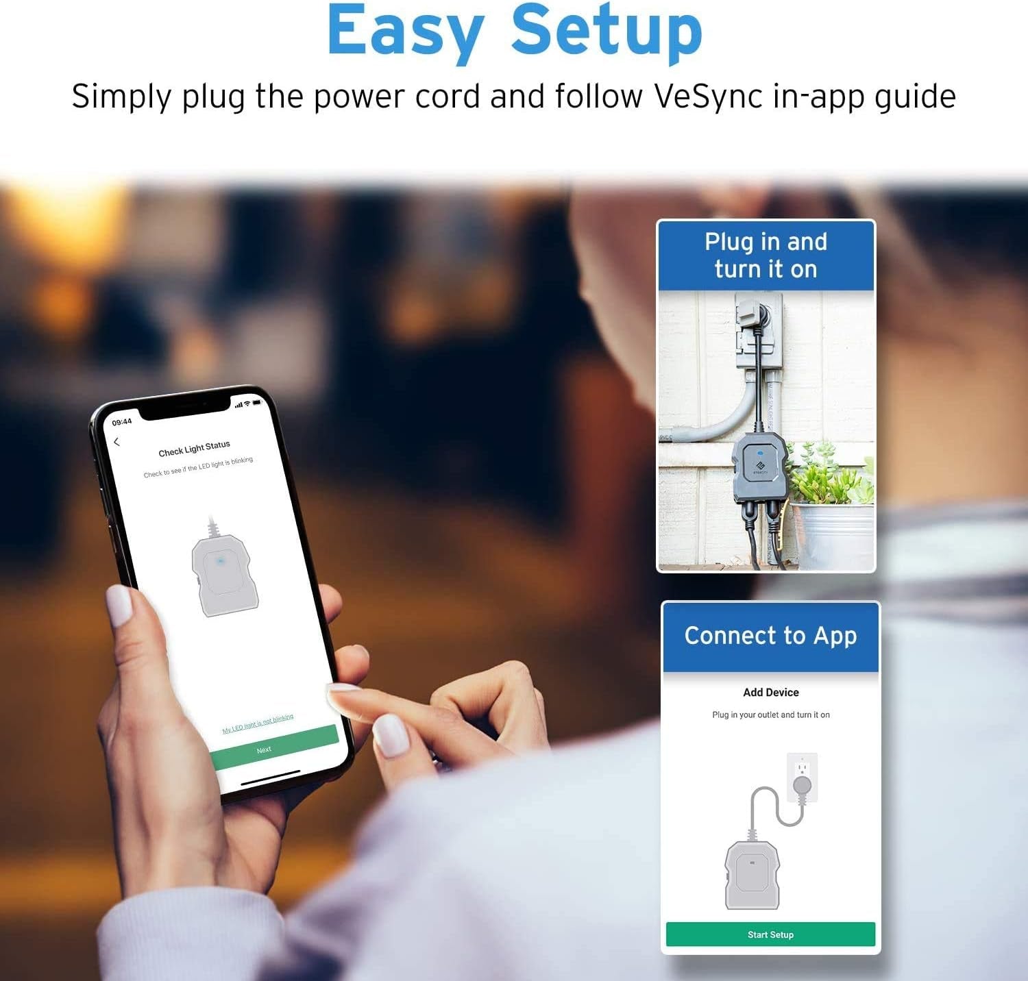 Smart Plug, Smart Home Outdoor  Wifi Outlet with 2 Sockets for Outdoor Lights, Timer Function & Energy Monitoring, Works with Alexa & Google Home, Wireless Remote Control, ETL Listed