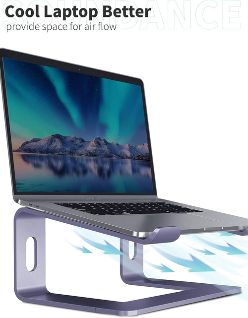 Load image into Gallery viewer, Laptop Stand, Aluminum Computer Riser, Ergonomic Laptops Elevator for Desk, Metal Holder Compatible with 10 to 15.6 Inches Notebook Computer, Purple
