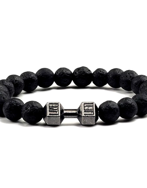 Load image into Gallery viewer, Gym Dumbbells Beads Bracelet Natural Stone Barbell Energy Weights Bracelets for Women Men Couple Pulsera Wristband Jewelry Gift
