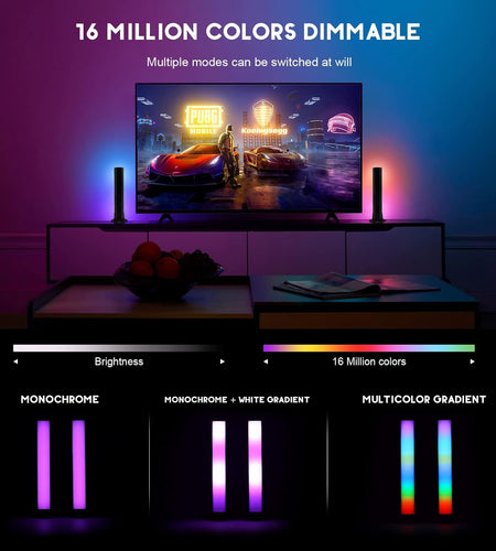 RGBIC Smart Light Bars Work with Alexa, Gaming Ambient Lights with 20 Scene Modes and Music Sync Modes,Led Light Bars for TV, Party, PC, Entertainment Decor(No Support 5G)