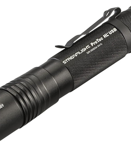 88052 Protac HL USB 1000-Lumen Multi-Fuel USB Rechargeable Professional Tactical Flashlight with USB Cable, and Holster, Black