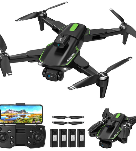 Drone with Camera 4K for Adults, Dual HD Cameras 90°Adjustable Lens, Brushless Motor, Optical Flow Positioning, Headless Mode, 12.6*11*2.8In
