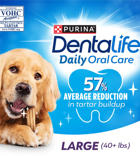 Purina  Daily Oral Care Large Dog Dental Treats with Chicken, 20.7 Oz Pouch (18 Count)