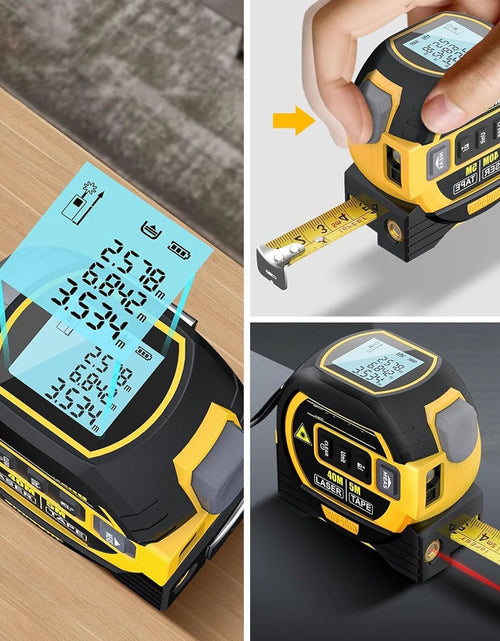 Load image into Gallery viewer, 3 in 1 Digital Laser Tape Measure 130Ft/40M Laser Distance Meter Auto Lock Measuring Tape Range Finder
