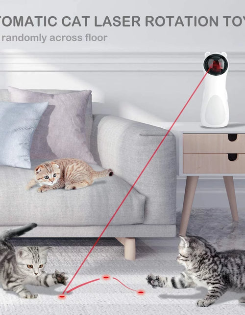 Load image into Gallery viewer, Cat Laser Toy Automatic Interactive Toys for Cats Kitten Dogs USB Charging and Battery Powered 5 Random Pattern Fast Slow Light Flashing Model
