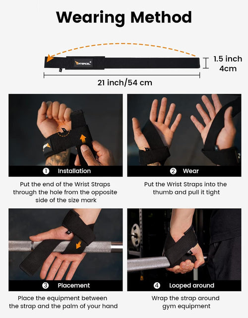 Load image into Gallery viewer, Lifting Straps, Wrist Straps for Weightlifting, Cotton, Black, Weight Lifting Straps
