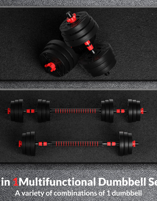 Load image into Gallery viewer, 60LB 4-In-1 Portable Changeable Dumbbell, Barbell, and Kettlebell Set with Adjustable Weights
