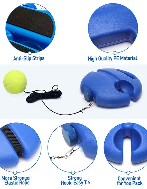 Load image into Gallery viewer, Heavy Duty Tennis Training Aids Base with Elastic Rope Ball Practice Self-Duty Rebound Tennis Trainer Partner Sparring Device
