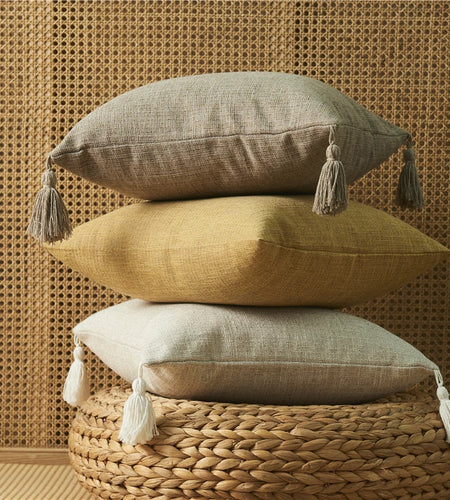 Linen Pilllow Cover with Tassels Soft Cushion Cover for Living Room Pillowcase 45*45 Decorative Pillows Nordic Home Decor