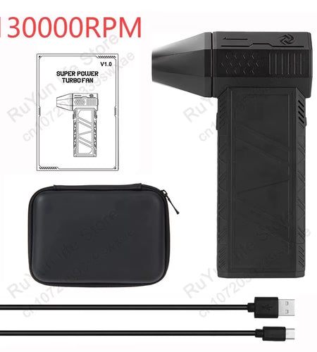 Mini Turbo Jet Fan Electric Air Duster with 3 Gear Adjustable 130000RPM Wind Speed 52M/S Car Computer Cleaning Blower Tool