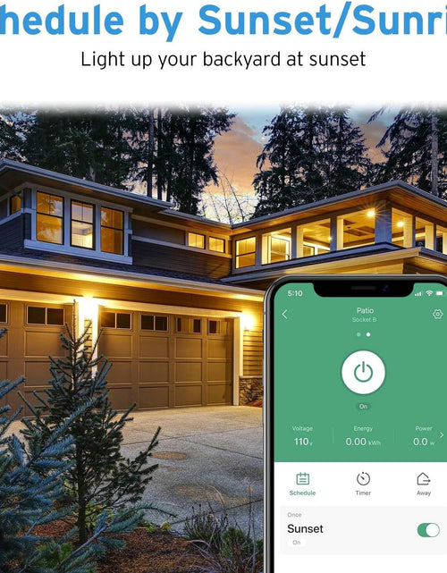 Load image into Gallery viewer, Smart Plug, Smart Home Outdoor  Wifi Outlet with 2 Sockets for Outdoor Lights, Timer Function &amp; Energy Monitoring, Works with Alexa &amp; Google Home, Wireless Remote Control, ETL Listed
