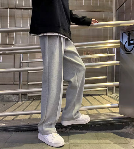 Straight Sweatpants Men Harem Pants Male Korean Loose Casual Streetwear Sport Trousers Men'S Solid Color Joggers Oversize Pants