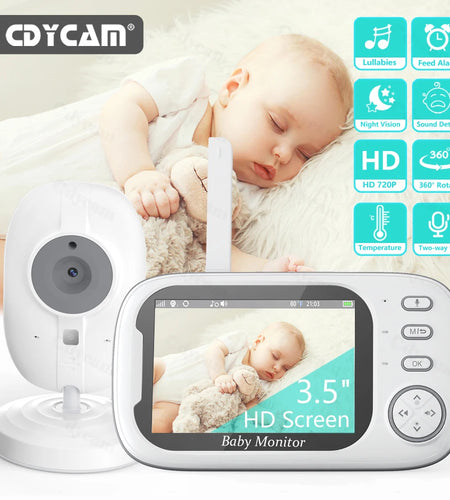 New 3.5 Inch Wireless Video Baby Monitor Night Vision Temperature Monitoring 2 Way Audio Talk Baby Nanny Security Camera