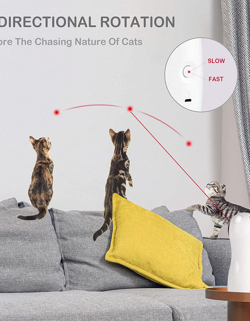 Load image into Gallery viewer, Cat Laser Toy Automatic Interactive Toys for Cats Kitten Dogs USB Charging and Battery Powered 5 Random Pattern Fast Slow Light Flashing Model
