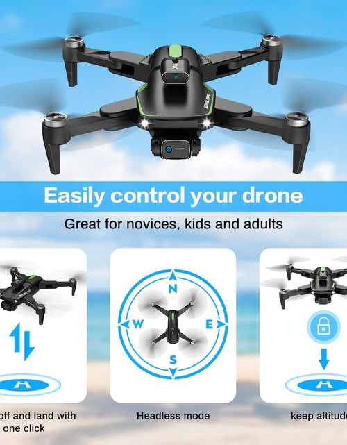 Load image into Gallery viewer, Drone with Camera 4K for Adults, Dual HD Cameras 90°Adjustable Lens, Brushless Motor, Optical Flow Positioning, Headless Mode, 12.6*11*2.8In
