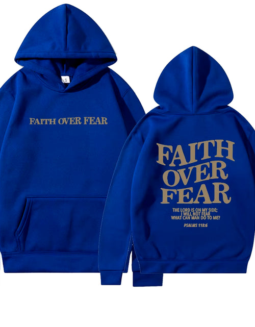 Load image into Gallery viewer, Faith over Fear Christian Hoodie Christian Sweatshirt Jesus Hoodie Trendy Hoodie Bible Verse Shirt Unisex Aesthetic Clothes
