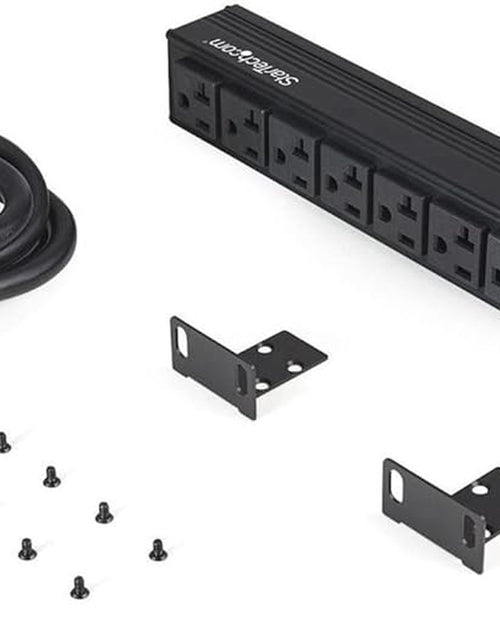 Load image into Gallery viewer, 10 Outlet Rack Mount Power Strip 125V/16 Amp - 1U Horizontal 19&quot; Rackmount PDU - NEMA 5-20P Input - 10X NEMA 5-15/20R Outlets - Rack Mount PDU - UL Listed - 8Ft Power Cord (RKPW101920)
