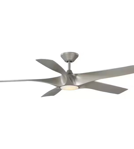 Vernal 60-In Bronze with Koa Woodgrain Blades Integrated LED Indoor/Outdoor Smart Propeller Ceiling Fan with Light and Remote (5-Blade)