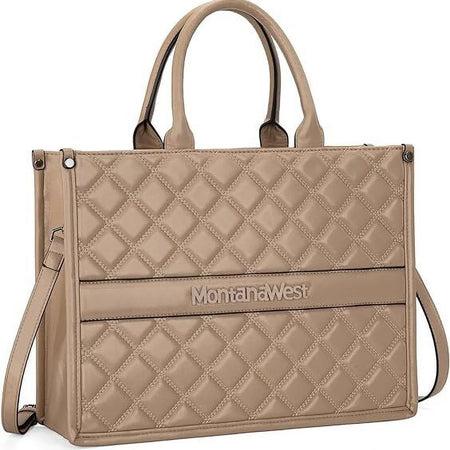 Work Tote Bags Quilted Handbags Shoulder Purses with Detachable Strap 8.6''H