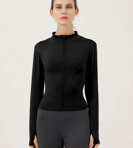 Women'S Lightweight Stretchy Workout Full Zip Running Track Jacket with Thumb Holes