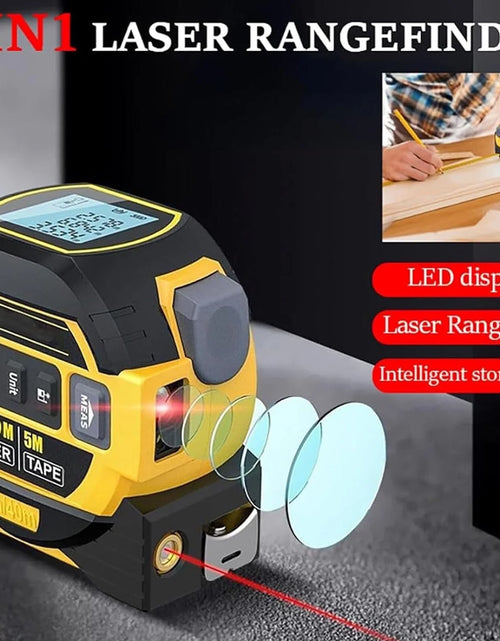 Load image into Gallery viewer, 3 in 1 Digital Laser Tape Measure 130Ft/40M Laser Distance Meter Auto Lock Measuring Tape Range Finder
